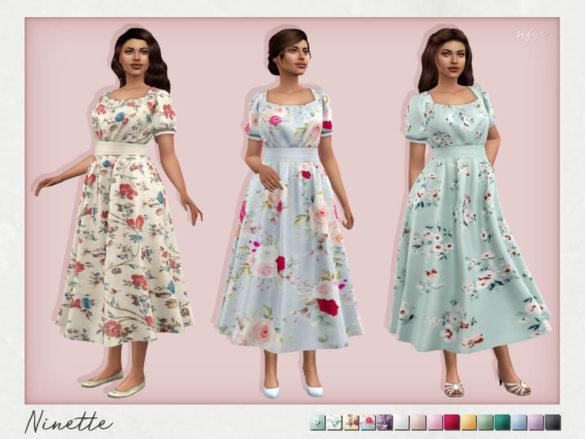 Sims 4 Ninette Dress by Sifix at TSR