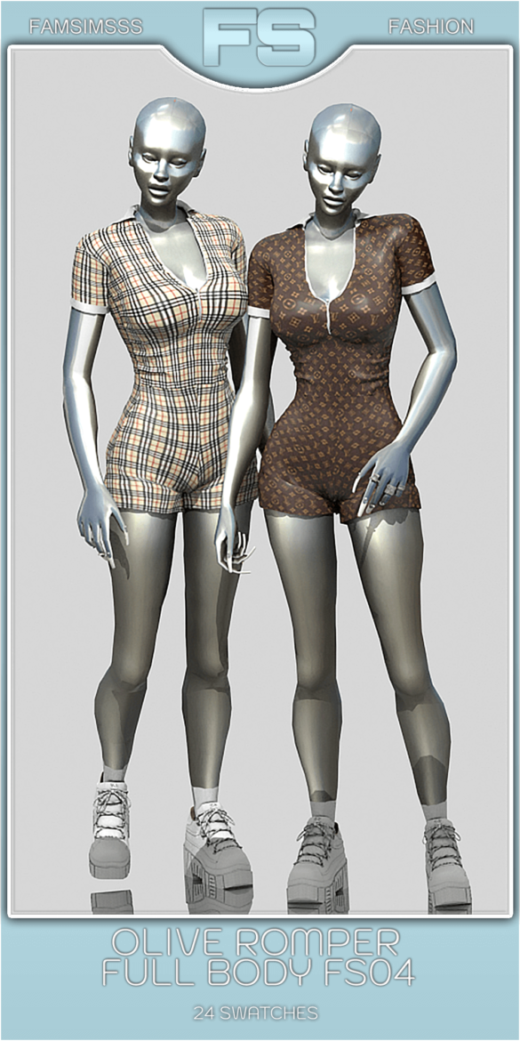 Sims 4 olive romper full body