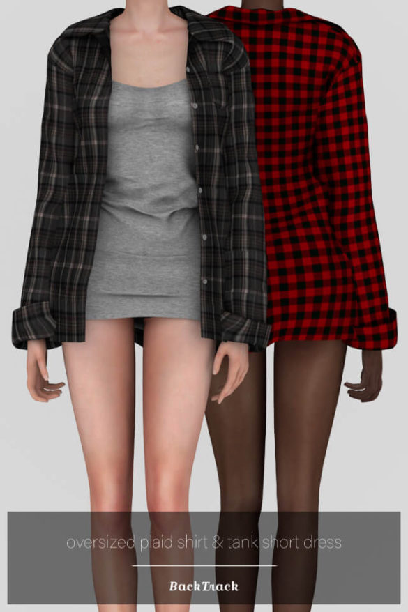 Sims 4 Oversized Plaid Shirt Acc