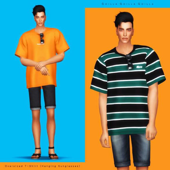 Oversized TShirt Hanging Sunglasses Gorilla