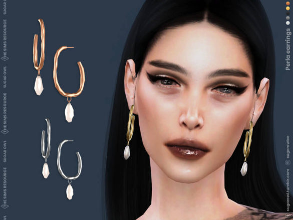 Sims 4 Perla earrings by sugar owl at TSR