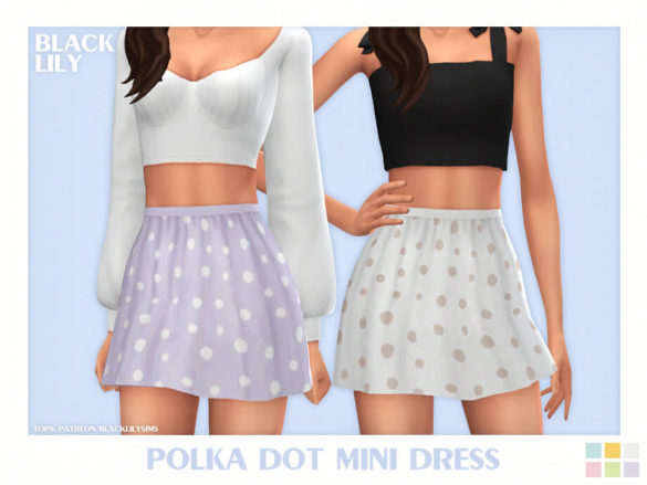 Sims 4 Polka Dot Mini Skirt by Black Lily
