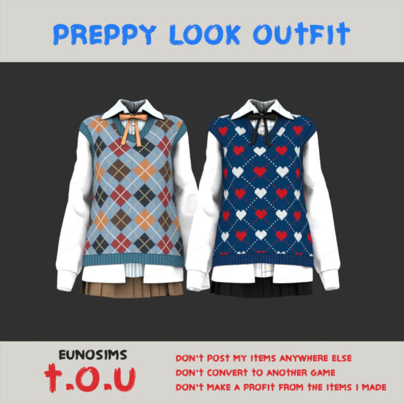 Sims 4 preppy look outfit