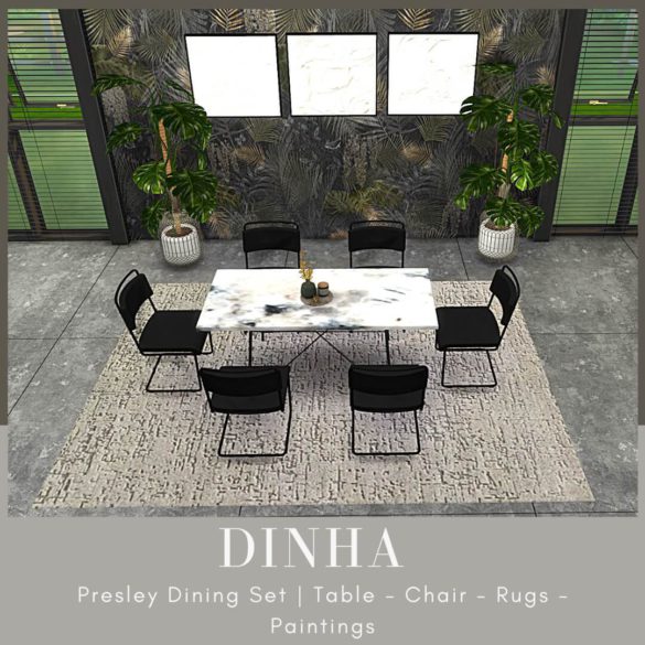Sims 4 Presley Dining Set by Dinha Gamer