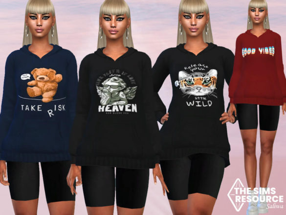 Sims 4 Printed Hoodies by Saliwa at TSR