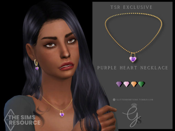 Purple Heart Necklace by Glitterberryfly