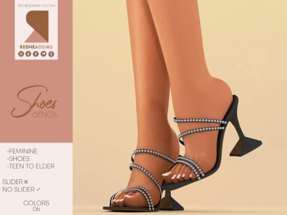 Sims 4 Rhinestone strap sandals N016 | NO SLIDER by REDHEADSIMS