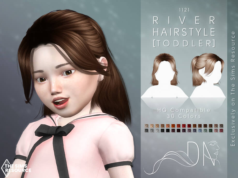 child wavy hair sims 4 resource
