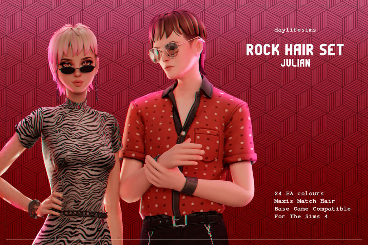 Sims 4 rock hair set julian asymmetrical mullet