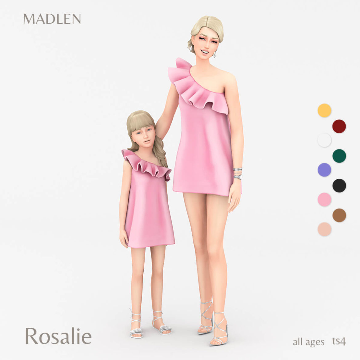 Sims 4 rosalie dress stylish one shoulder dress