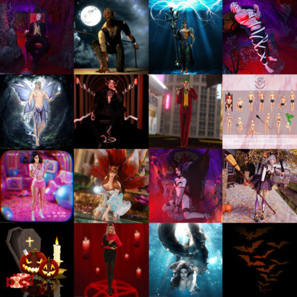 Sims 4 roselipa halloween pose 2021