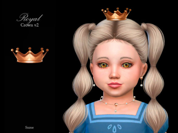 Sims 4 Royal Crown v2 Toddler by Suzue - Best Sims Mods
