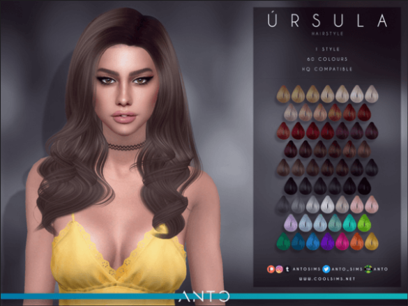 Sims 4 Úrsula Hairstyle by Anto