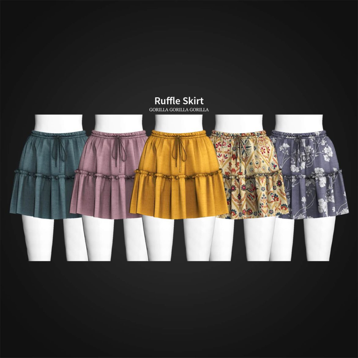Sims 4 Ruffle Skirt at Gorilla