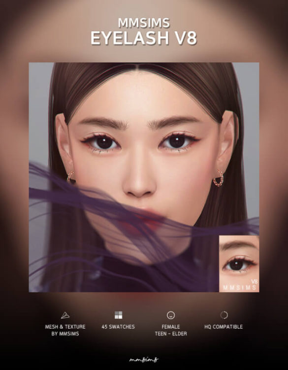 Sims 4 s4cc mmsims eyelash v8