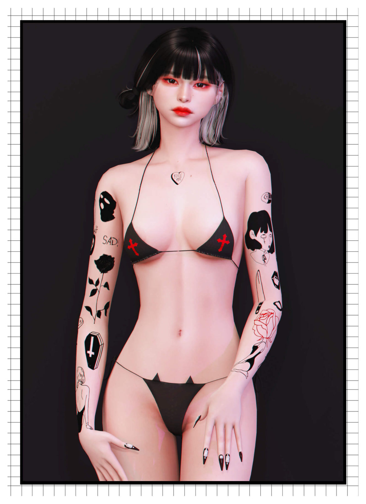 Sims 4 sassy bra pantie tattoos