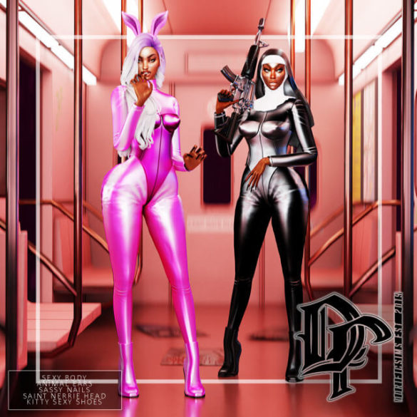 Sims 4 sexy body suit animal ears sassy nails