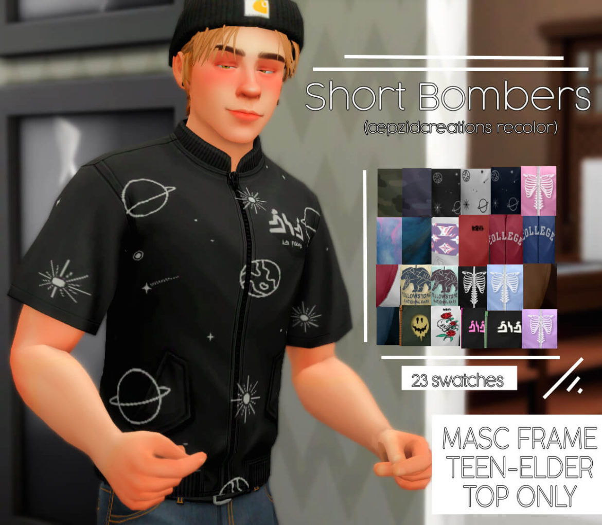 Sims 4 short bombers cepzidcreations recolor mesh