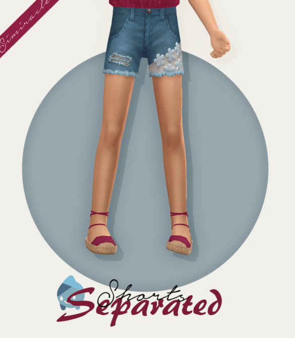 Sims 4 shorts separated kids version
