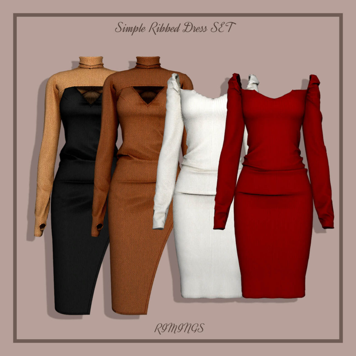 Sims 4 Simple Dress Set by RIMINGs