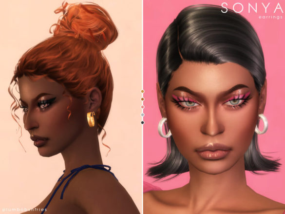 Sims 4 sonya earrings triple hoop earrings new