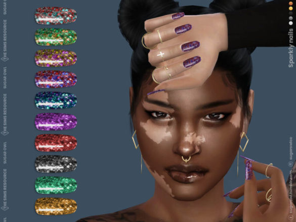Sims 4 Sparkly nails by sugar owl