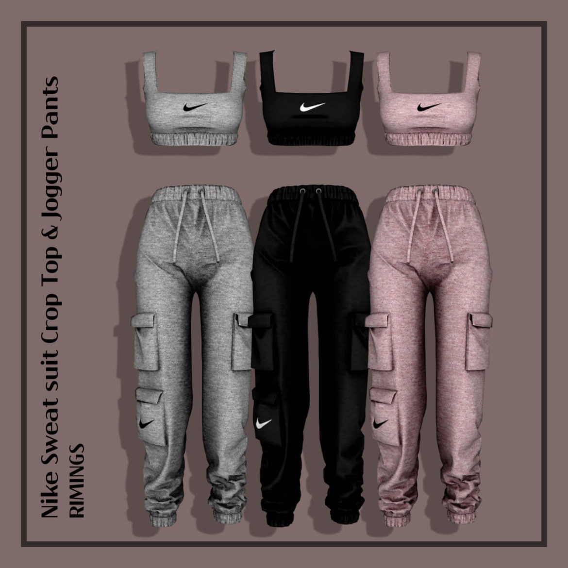 Sport Sweat suit Crop Top & Jogger Pants
