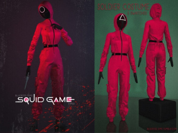 Sims 4 Squid Game Soldier Costume -BRsims
