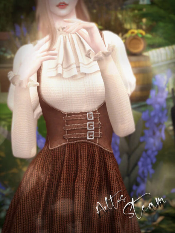 Sims 4 Steam dress by Arltos