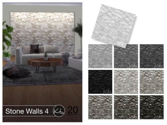 Sims 4 Stone Walls 4 by Ktasims