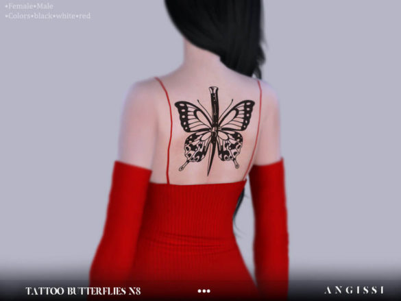 Sims 4 Tattoo-Butterflies n8 by ANGISSI at TSR