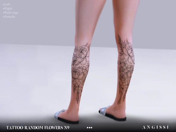 Sims 4 Tattoo-Random Flowers n9 by ANGISSI at TSR