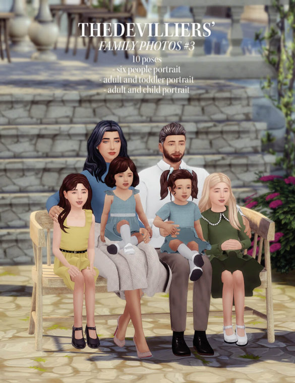 Sims 4 thedevilliers family portraits 3 10 poses - Best Sims Mods