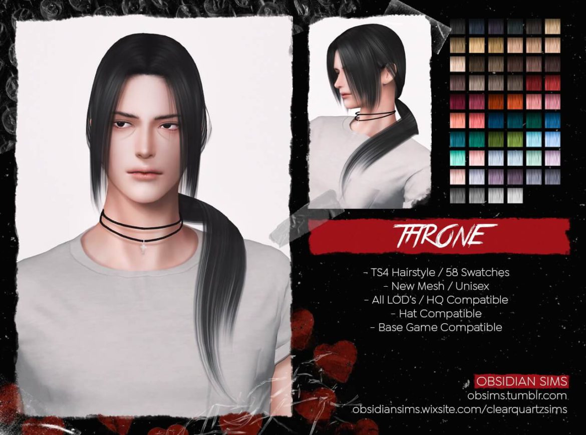 Sims 4 THRONE HAIRSTYLE by Obsidian Sims