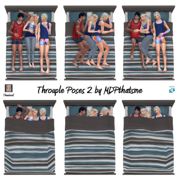 Sims 4 Throuple Poses 2 + Deco Blankets