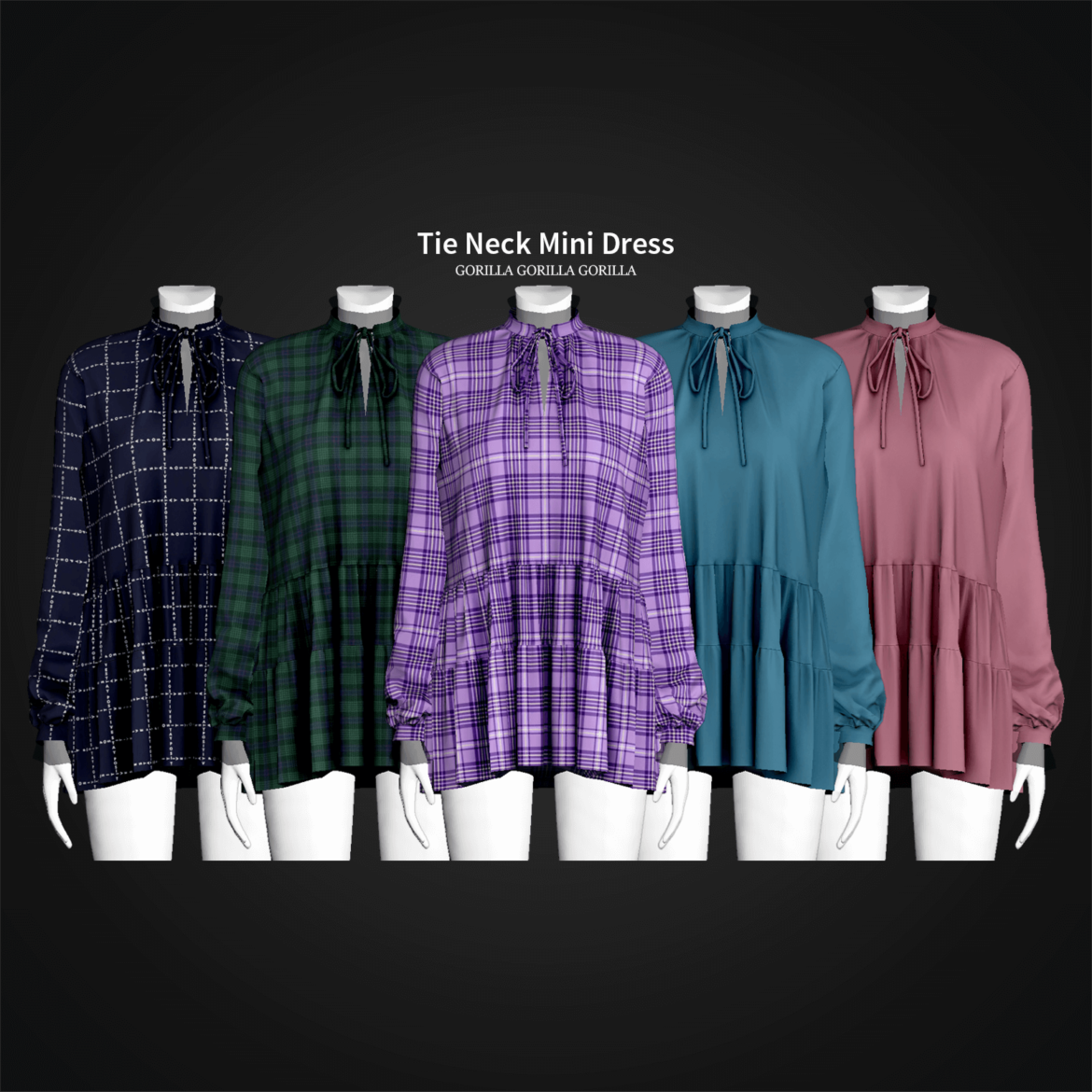 Sims 4 tie neck mini dress