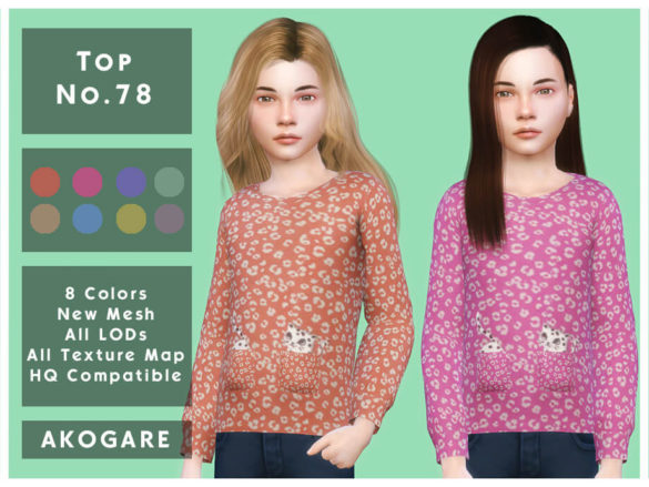Sims 4 Top No.78 by Akogare
