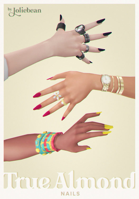 Sims 4 true almond nails by joliebean