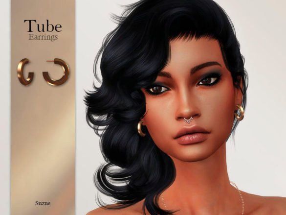 Sims 4 Tube Hoops Earrings by Suzue