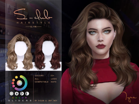 Sims 4 Wavy hair (Tyra) by S-Club at TSR