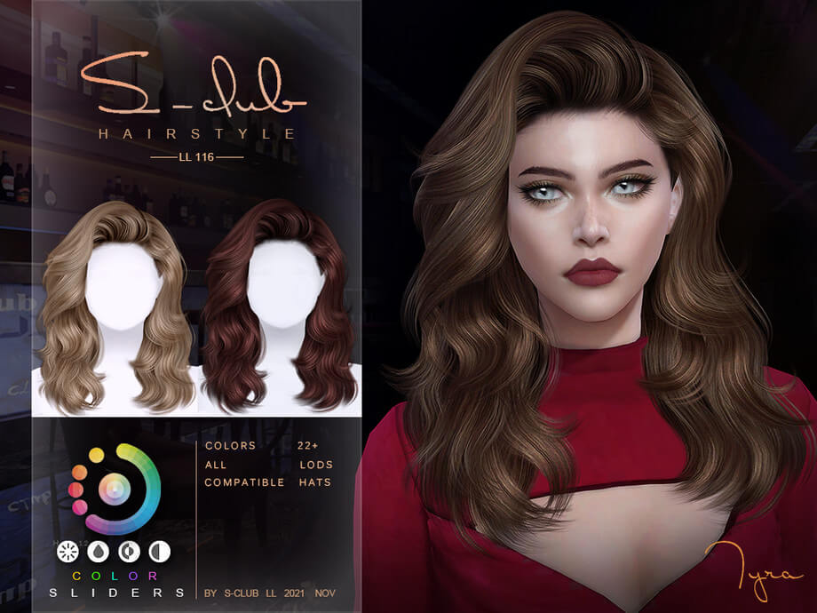 Sims 4 Wavy Hair Tyra By S Club At Tsr Best Sims Mods