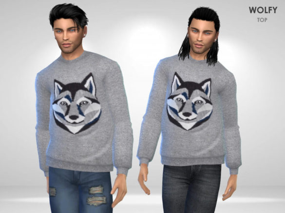 Sims 4 Wolfy Top by Puresim