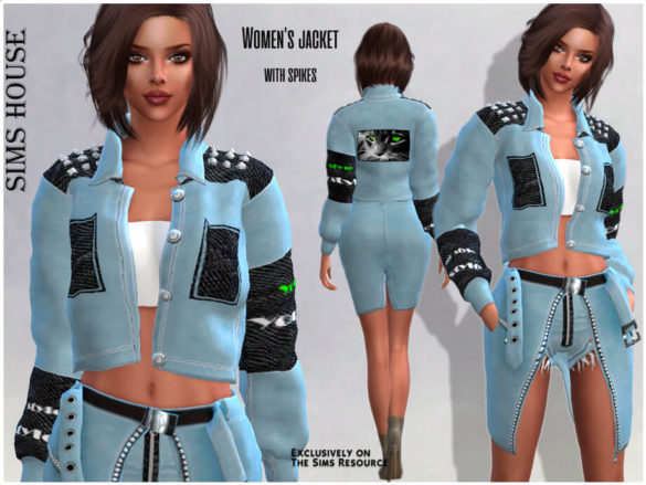Sims 4 Women’s jacket with spikes by Sims House