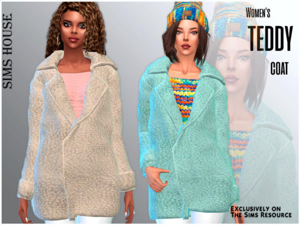 Sims 4 Women’s teddy coat by Sims House