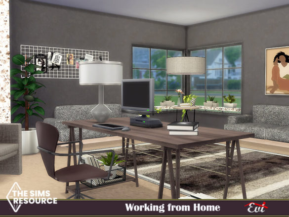 Sims 4 Working from home by evi