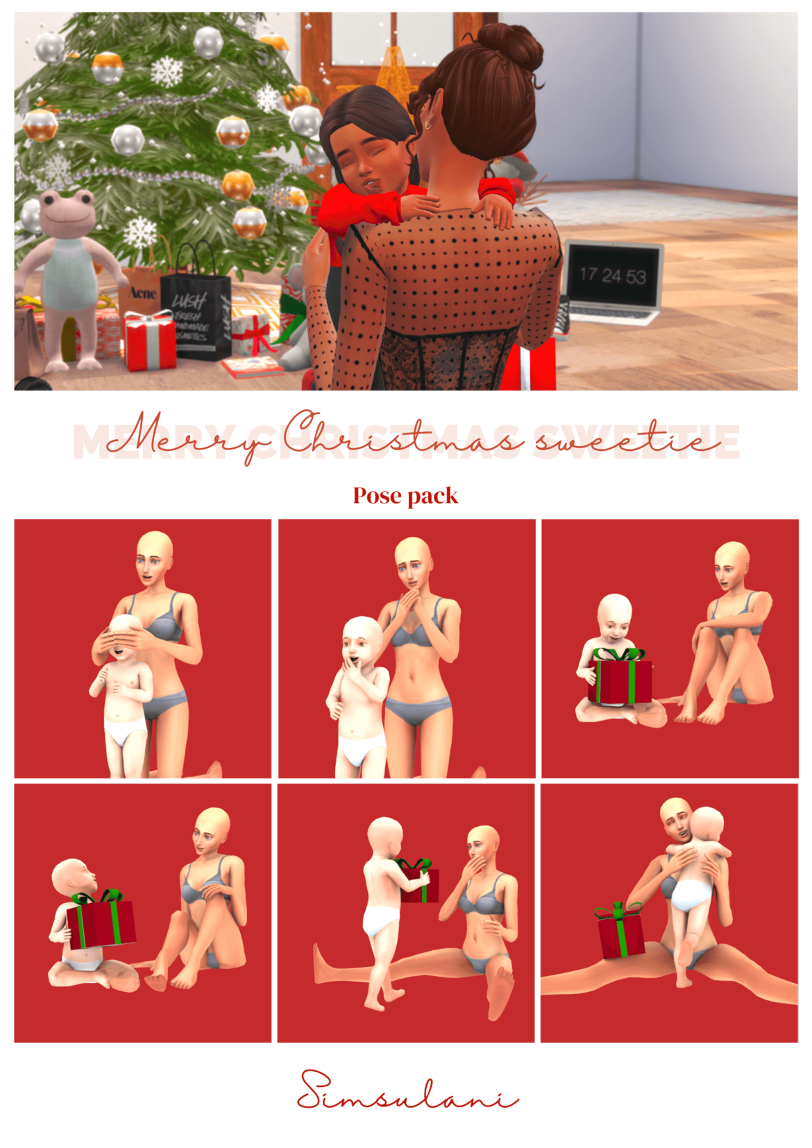 Sims 4 185 pose pack merry christmas sweetie 6