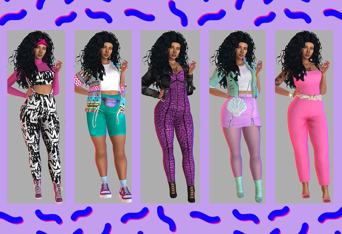 Sims 4 80s look book 2