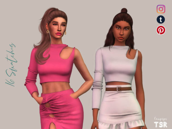 Sims 4 Asymmetric Top – TP441 by laupipi
