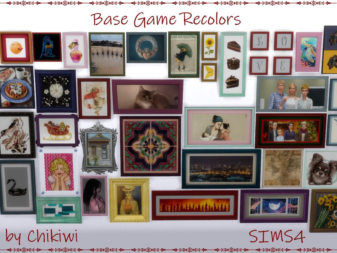Sims 4 Base Game Wall Deco Recolors