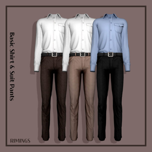 Sims 4 Basic Shirt & Suit Pants at RIMINGs